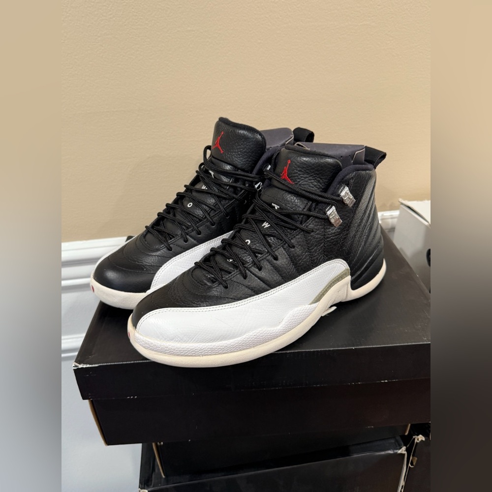 Air Jordan 12 Retro Playoffs Size 8 Black Red OG Box Used